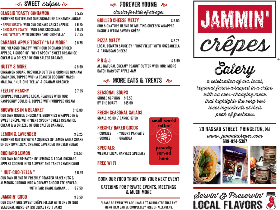Menu Jammin Crepes